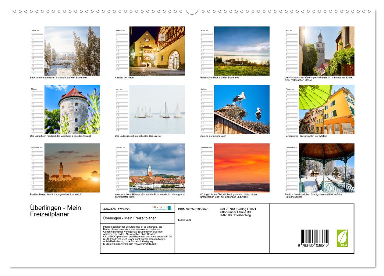 Beispielinhalt (Bild) Überlingen - Mein Freizeitplaner (Wandkalender 2025 DIN A2 quer), CALVENDO Monatskalender