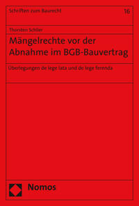 Vorderes Coverbild Mängelrechte vor der Abnahme im BGB-Bauvertrag