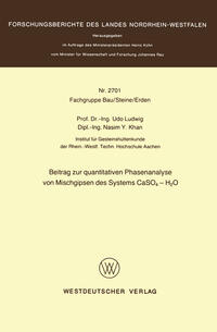 Vorderes Coverbild Beitrag zur quantitativen Phasenanalyse von Mischgipsen des Systems CaSO4 — H2O