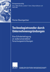 Vorderes Coverbild Technologietransfer durch Unternehmensgründungen