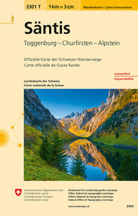 Vorderes Coverbild 3301T Säntis Wanderkarte