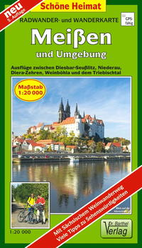 Vorderes Coverbild Radwander- und Wanderkarte Meißen und Umgebung
