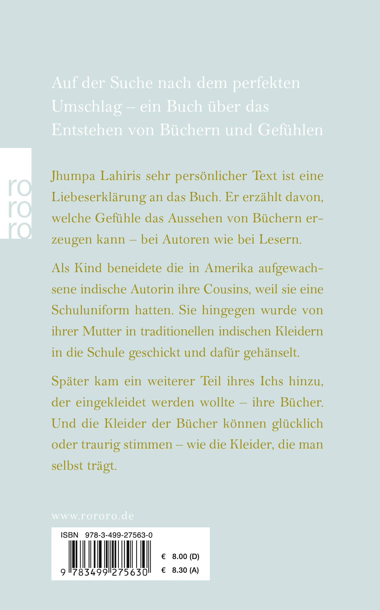 Rückseitencover Die Kleider der Bücher