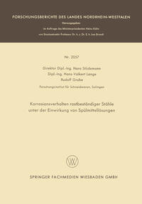 Vorderes Coverbild Korrosionsverhalten rostbeständiger Stähle unter der Einwirkung von Spülmittellösungen
