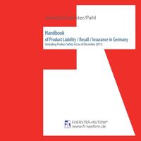 Vorderes Coverbild Handbook of Product Liability / Recall / Insurance in Germany
