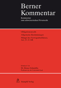 Vorderes Coverbild Mängel des Vertragsabschlusses, Art. 23-31 OR