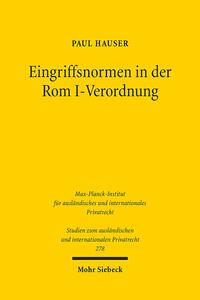 Vorderes Coverbild Eingriffsnormen in der Rom I-Verordnung