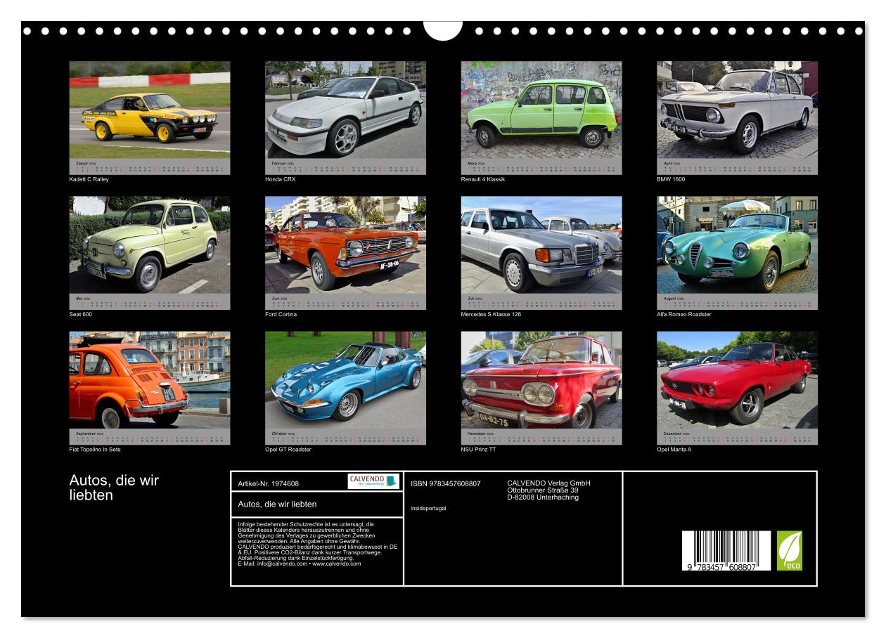 Beispielinhalt (Bild) Autos, die wir liebten (Wandkalender 2026 DIN A3 quer), CALVENDO Monatskalender