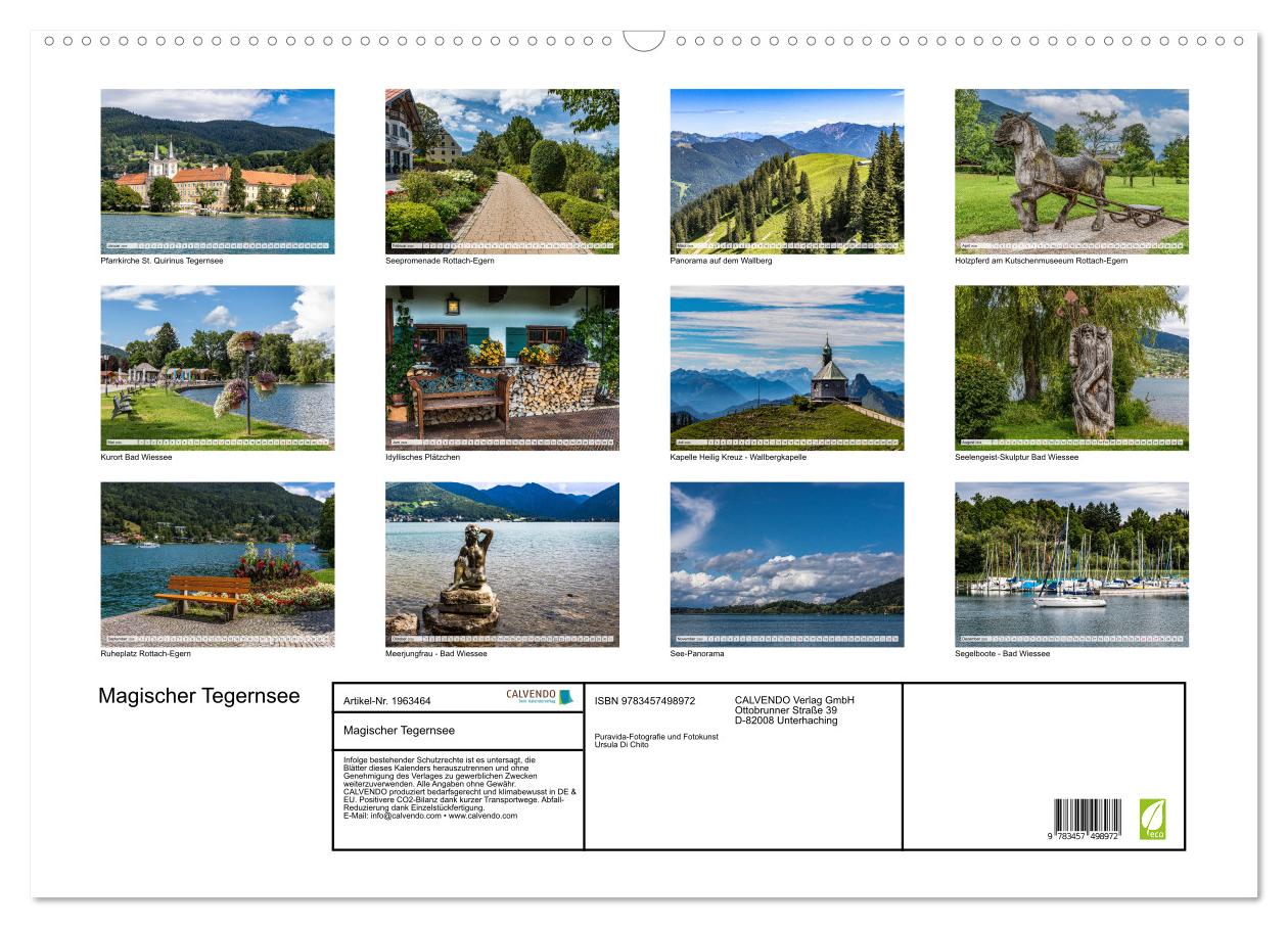 Beispielinhalt (Bild) Magischer Tegernsee (Wandkalender 2026 DIN A2 quer), CALVENDO Monatskalender