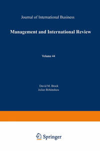 Vorderes Coverbild Management and International Review