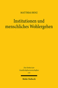 Vorderes Coverbild Institutionen und menschliches Wohlergehen