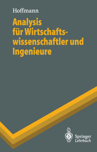 Vorderes Coverbild Analysis für Wirtschaftswissenschaftler und Ingenieure