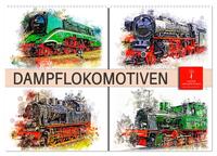 Vorderes Coverbild Beeindruckende Dampflokomotiven (Wandkalender 2025 DIN A2 quer), CALVENDO Monatskalender