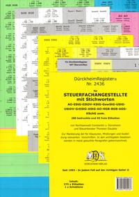 Vorderes Coverbild DürckheimRegister® STEUERFACHANGESTELLTE MIT STICHWORTEN