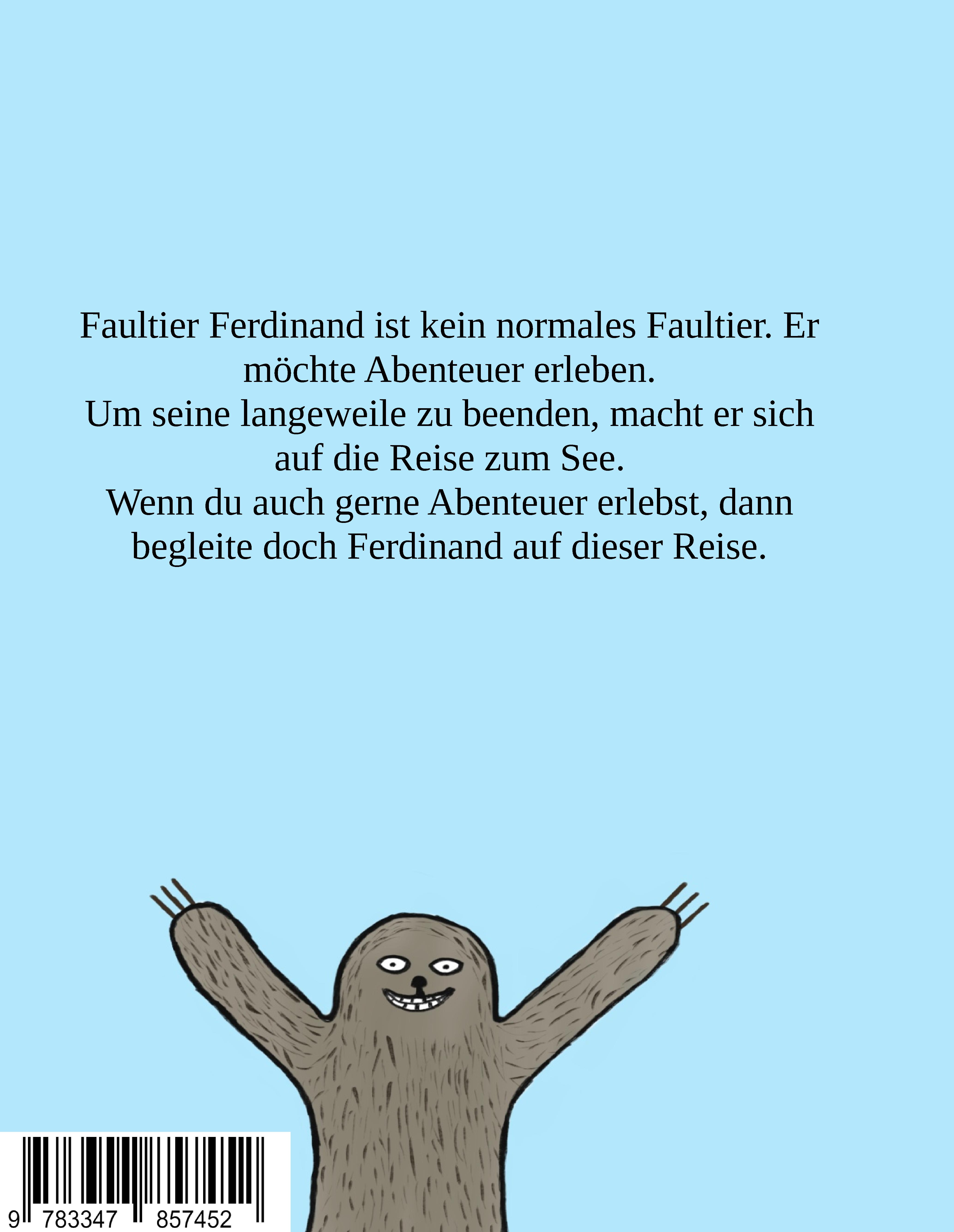 Rückseitencover Faultier Ferdinand ist langweilig