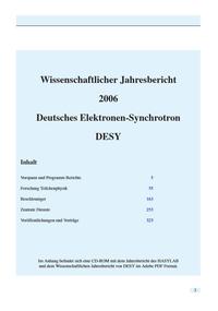 Vorderes Coverbild Wissenschaftlicher Jahresbericht DESY 2006