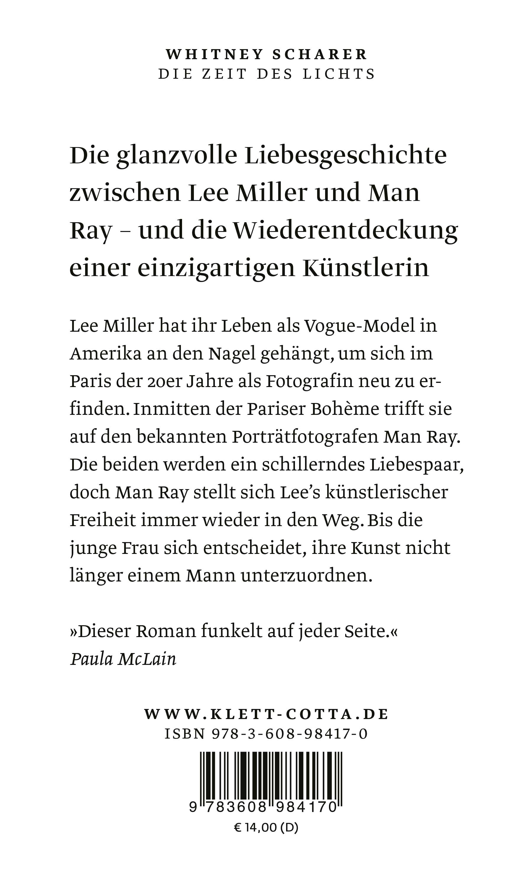 Rückseitencover Die Zeit des Lichts