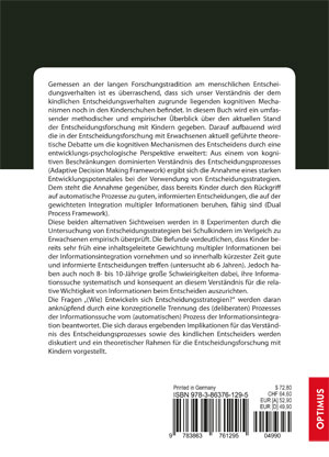 Rückseitencover Entscheidungen bei Kindern