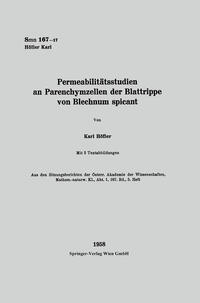 Vorderes Coverbild Permeabilitätsstudien an Parenchymzellen der Blattrippe von Blechnum spicant