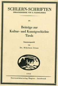 Vorderes Coverbild Beiträge zur Kultur- und Kunstgeschichte Tirols