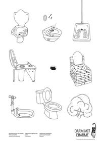 Vorderes Coverbild 5er Set Plakat, "Darm mit Charme", Toiletten aller Welt
