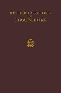 Vorderes Coverbild Kritische Darstellung der Staatslehre