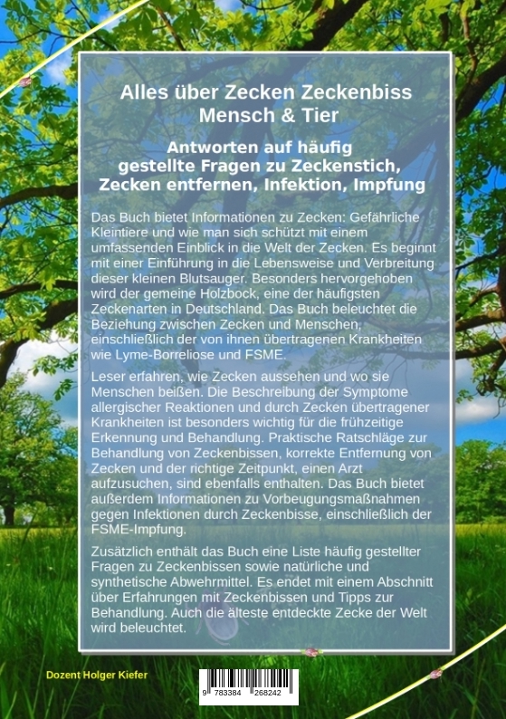 Rückseitencover Alles über Zecken Zeckenbiss Mensch & Tier