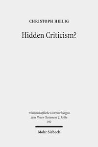 Vorderes Coverbild Hidden Criticism?