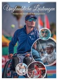 Vorderes Coverbild Unglaubliche Leistungen - Helden mit Handicap im Rampenlicht (Wandkalender 2025 DIN A2 hoch), CALVENDO Monatskalender