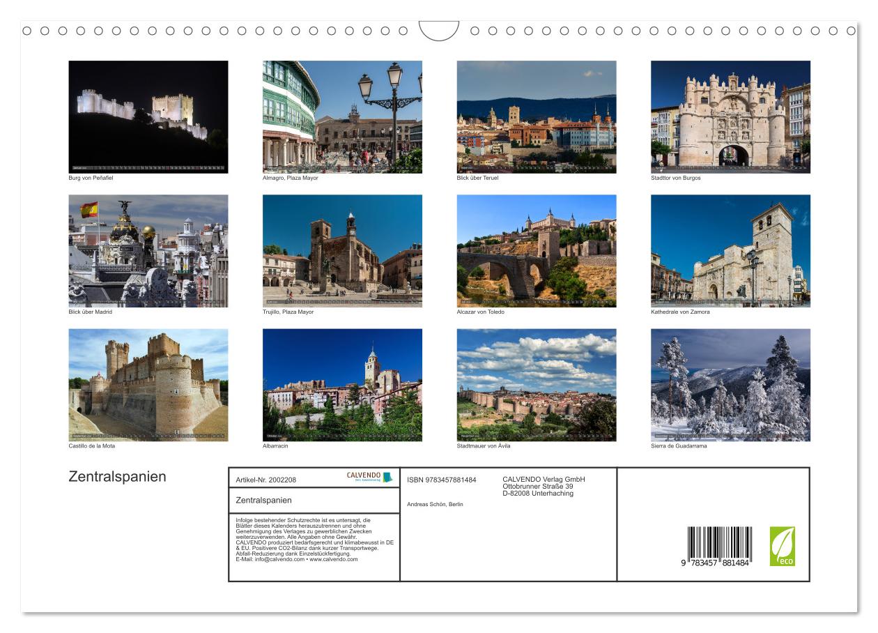 Beispielinhalt (Bild) Zentralspanien (Wandkalender 2026 DIN A3 quer), CALVENDO Monatskalender