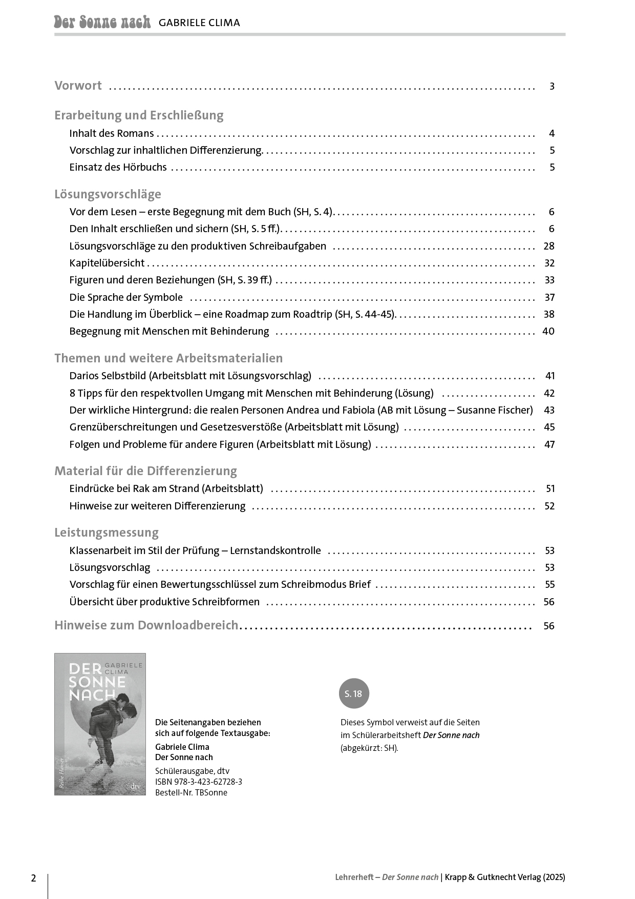 Beispielinhalt (Bild) Der Sonne nach – HSA Saarland – Lehrerheft