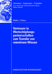 Vorderes Coverbild Vertrauen in Wertschöpfungspartnerschaften zum Transfer von retentivem Wissen