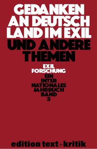 Vorderes Coverbild Gedanken an Deutschland im Exil und andere Themen
