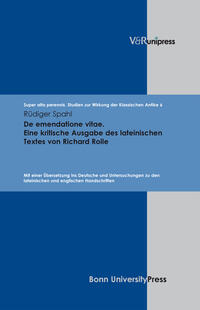 Vorderes Coverbild De emendatione vitae. Eine kritische Ausgabe des lateinischen Textes von Richard Rolle