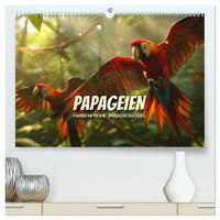 Vorderes Coverbild Papageien - Farbenfrohe Paradiesvögel (hochwertiger Premium Wandkalender 2025 DIN A2 quer), Kunstdruck in Hochglanz