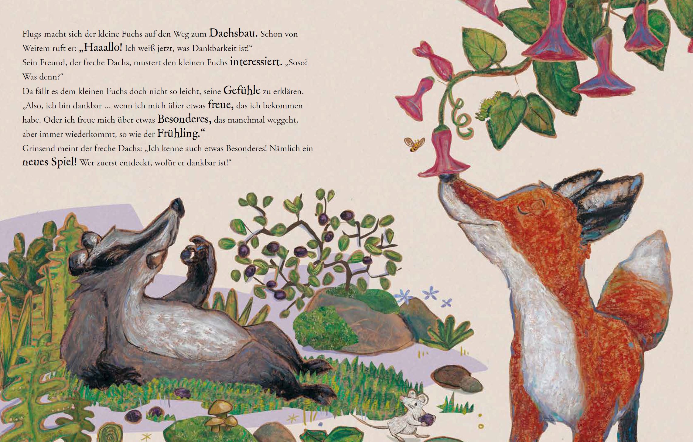 Beispielinhalt (Bild) "Danke!", sagt der kleine Fuchs