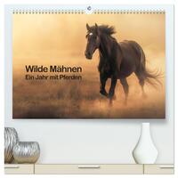 Vorderes Coverbild Wilde Mähnen: Ein Jahr mit Pferden (hochwertiger Premium Wandkalender 2025 DIN A2 quer), Kunstdruck in Hochglanz