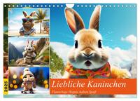 Vorderes Coverbild Liebliche Kaninchen. Flauschige Hopsis haben Spaß (Wandkalender 2025 DIN A4 quer), CALVENDO Monatskalender