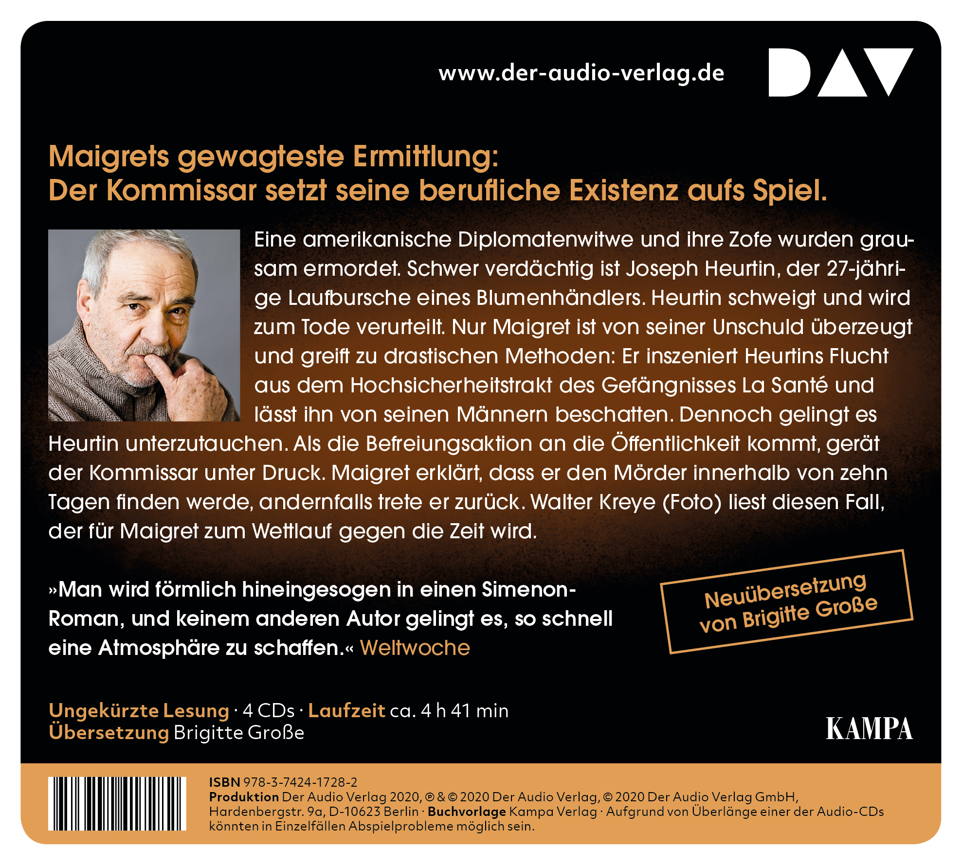 Rückseitencover Maigret kämpft um den Kopf eines Mannes
