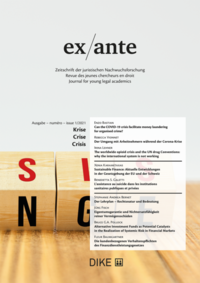 Vorderes Coverbild ex/ante 1/2021 Krise