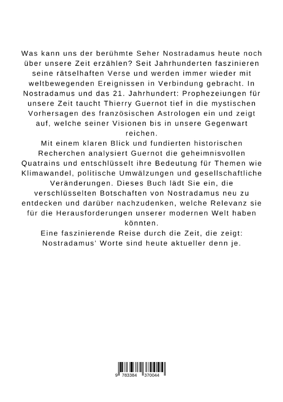Rückseitencover Nostradamus und das 21. Jahrhundert