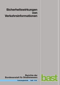 Vorderes Coverbild Sicherheitswirkungen von Verkehrsinformationen