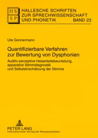 Vorderes Coverbild Quantifizierbare Verfahren zur Bewertung von Dysphonien