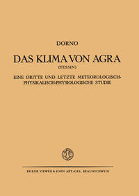 Vorderes Coverbild Das Klima von Agra (Tessin)