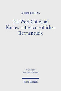 Vorderes Coverbild Das Wort Gottes im Kontext alttestamentlicher Hermeneutik