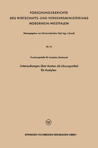 Vorderes Coverbild Untersuchungen über Aceton als Lösungsmittel für Acetylen