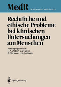 Vorderes Coverbild Rechtliche und ethische Probleme bei klinischen Untersuchungen am Menschen