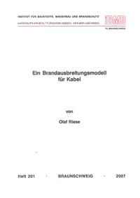 Vorderes Coverbild Ein Brandausbreitungsmodell für Kabel