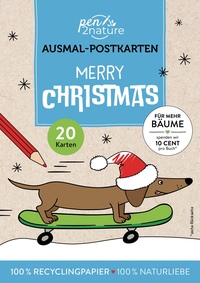 Vorderes Coverbild Merry Christmas! 20 Ausmal-Postkarten