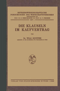 Vorderes Coverbild Die Klauseln im Kaufvertrag
